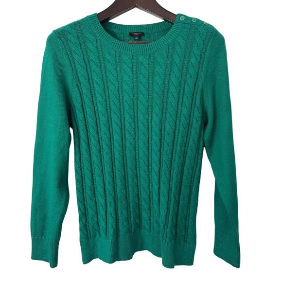 Talbots Long Sleeve Crew Neck Cable Knit Sweater Size LP - Picture 1 of 5
